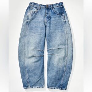 Free People Lucky You Barrel Jeans - Ultra Light Beam